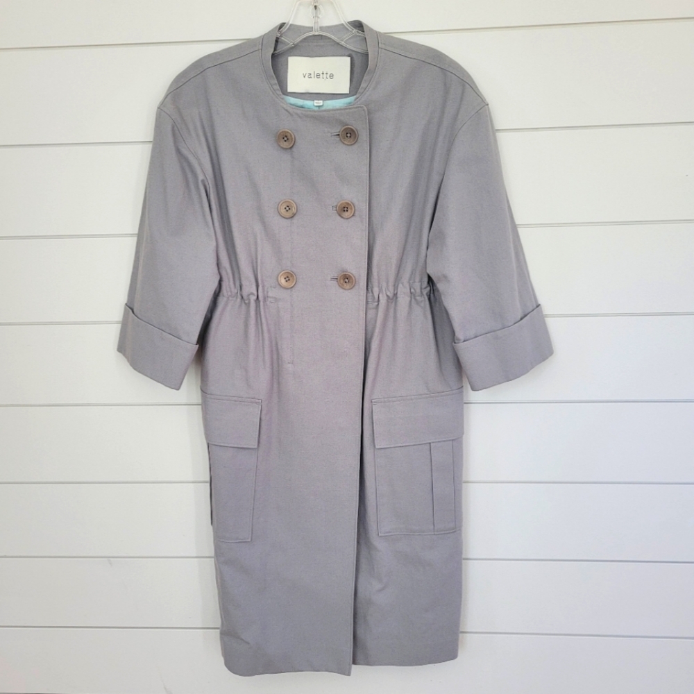 Valette For Nordstrom Women's Linen/Cotton Cinch Waist Coat Dress NWOT